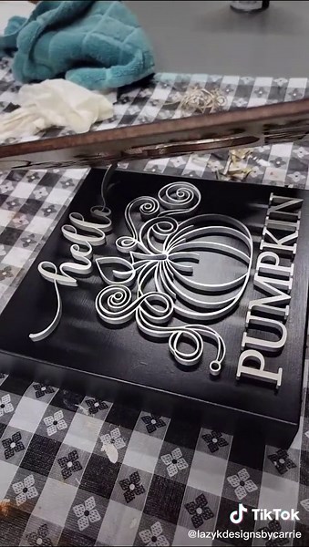 Almost snapped it! #foryoupage #fyp #glowforge #glowforgeprojects #madeinoklahoma #signmaker #signpainter #homedecor #hellopumpkin