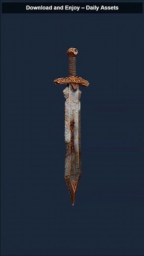 Rusty old Sword Game Ready 3D Model