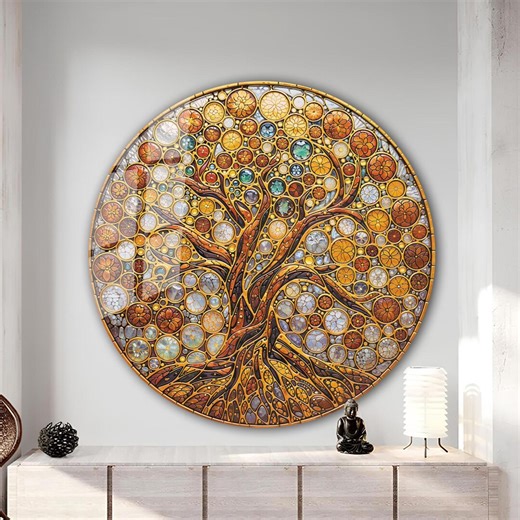 Gold Celtic Tree of Life Tempered Glass Wall Art - Etsy