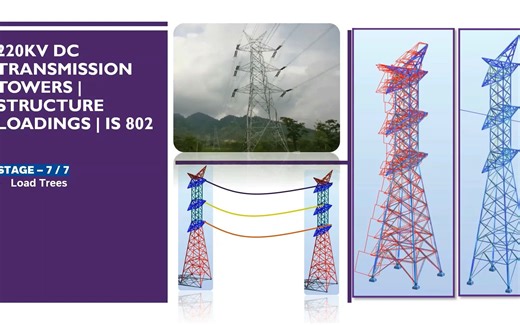 220kV DC Transmission Towers | Structure Loadings | IS 802 | STAGE 7 of 7