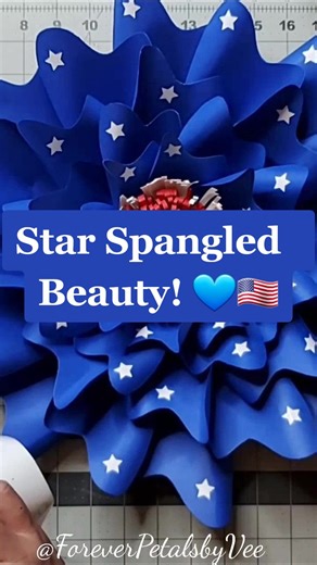 Check out this Beauty I made using Template 20! Full Tutorial on Facebook #foreverpetalsbyvee #paperflowertiktok #patrioticpaperflower