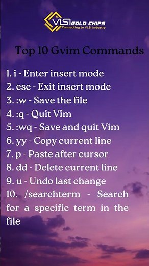Top 10 G-vim Commands (‪@vlsigoldchips‬ )