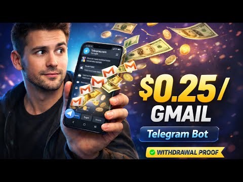 Gmail Farmer Telegram Bot – Get Paid $0.25 Per Gmail Account (Step-by-Step + Withdrawal Proof)