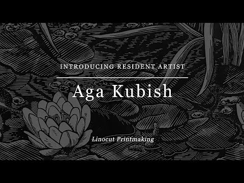 Artist Aga Kubish - Linocut Printmaking