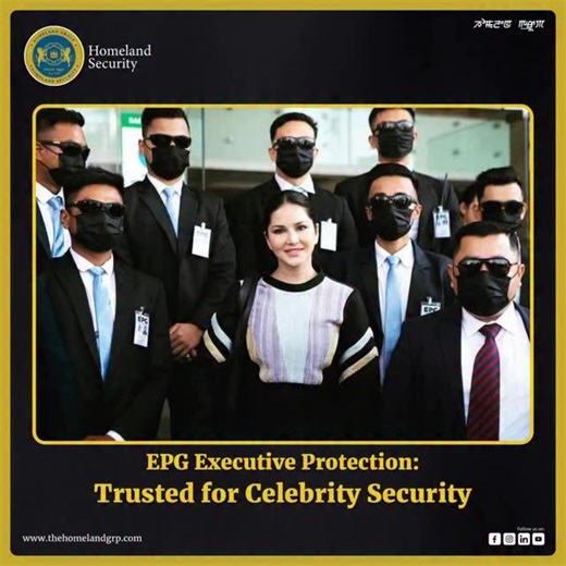 Homeland Security on Instagram: "Throwing it back to a proud moment when EPG Executive Protection Group, a unit of Homeland Group, delivered professional, discreet and end-to-end security services for Ms. Sunny Leone. From close protection to movement coordination, our trained operatives ensured safety, precision and confidentiality at every step - reflecting EPG’s commitment to international standards in executive and celebrity protection. Trusted. Trained. Tactical. That’s EPG Executive Protec