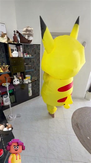 Giant Inflatable Pikachu Fails to Enter Room! ⚡️😂 #shorts