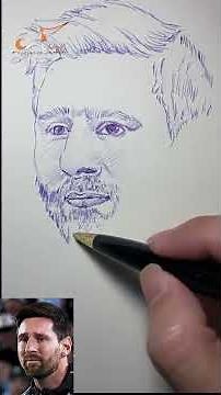 How to Draw Lionel Messi with Ballpoint Pen | Step-by-Step | Flying Art