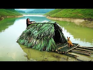 Build a river shelter from bamboo: Survival Alone | EP.164