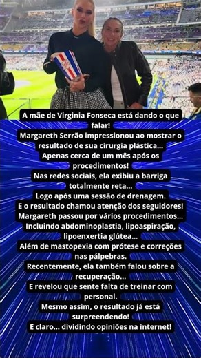 MÃE DE VIRGINIA SURPREENDE COM RESULTADO DE CIRURGIA