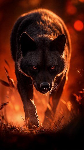 Shadowy Majesty in the Savannah - Bush Dog Live Wallpaper