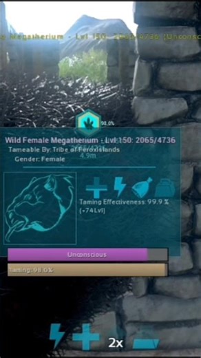 Tame Max Level A Megatherium #arksurvivalevolved #arkultimatesurvivoredition #arkmobile