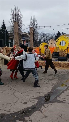 Dancing - a folklore ensemble performs. Kyiv.