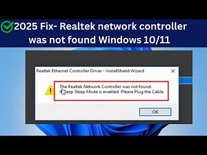 ✅ 2025 Fix- Realtek network controller was not found Windows 10/11