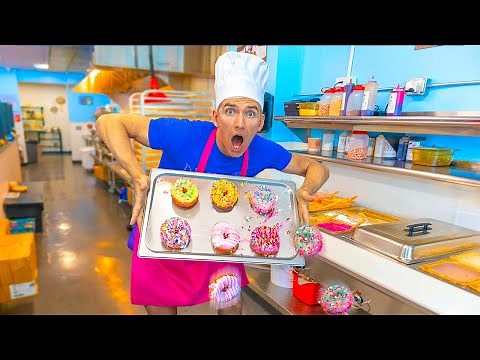 WORKING at a DONUT SHOP for 24 HOURS!! *I am the Boss*