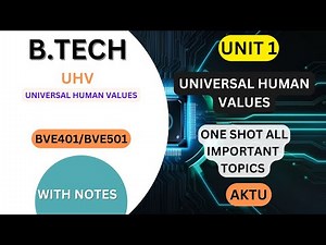 Universal Human Values (UHV) Unit 1 | Bugatti One Shot Video Full Explanation AKTU BVE301/401 B.Tech