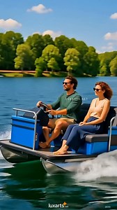 2.2M views · 18K reactions | These tiny pontoon boats are absolutely insane  | LuxArts | Facebook