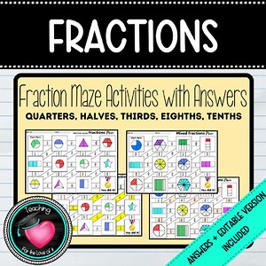 Fraction Mazes - Editable to create your own