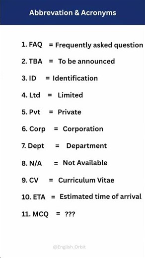 Abbreviation in English ✨|| English Lessons 📖