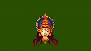 Navratri animation with goddess head Durga Puja | Premium Stock Video Footage
