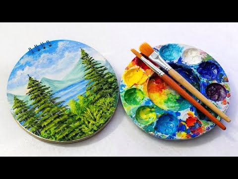 Acrylic Landscape Painting Tutorial 🎨| Easy Step by Step painting tutorial for Beginners 🎨