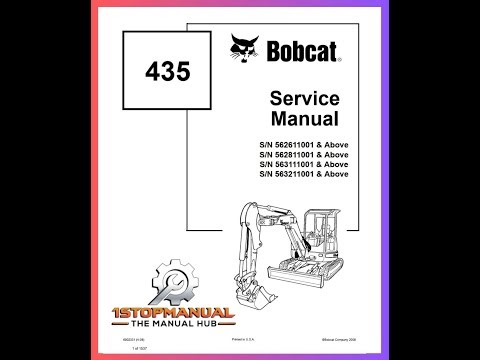 BOBCAT 435 MINI EXCAVATOR SERVICE REPAIR, WIRING, PARTS & OPERATOR'S MANUAL