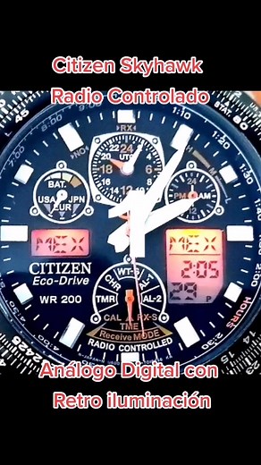 Reloj Citizen Skyhawk: Diseño Análogo Digital Iluminado