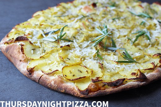 Simple Potato Pizza with Rosemary and Olive Oil (Vegan Pizza Recipe)