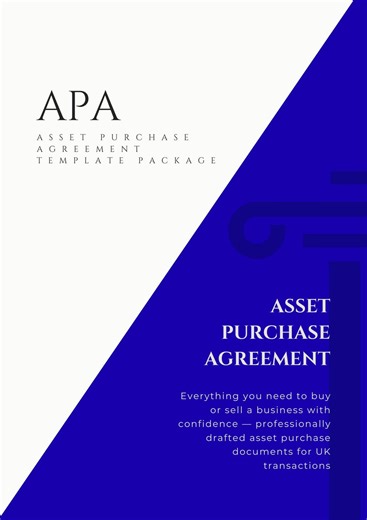 Asset Purchase Agreement Template Pack With Checklist and Guidance! - Etsy