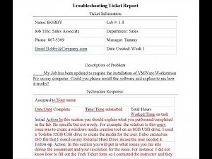How to fill out the Trouble Ticket Form for class