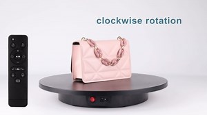 Rechargeable Motorized Rotating Display Stand Rotating Platform 330 Lbs Load Remote Control Angle Speed White