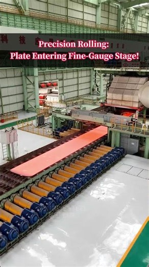 Precision Rolling: Plate Entering Fine-Gauge Stage! #pipelining #carbonsteel #automobile #hotrolled