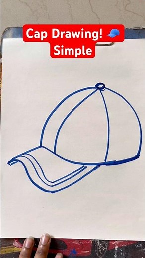 Easy Baseball Cap Drawing! 🧢 Simple Hat Sketch Tutorial