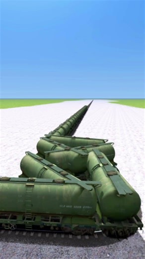 Funny Extreme Train On Bumpy Dangerous Railroad 💥😲 BeamNG Train Simulator #shorts