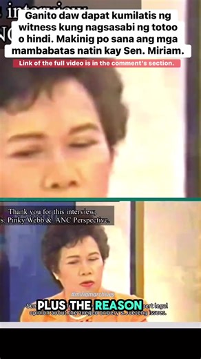 Ganito daw dapat kumilatis ng witness kung nagsasabi ng totoo o hindi. Makinig po sana ang mga mambabatas natin kay late Sen. Miriam Defensor Santiago. #Miriam #rtcjudge #lawexpert #courtwitness #educational