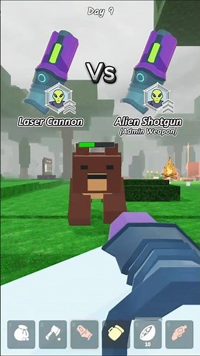 Laser Cannon Vs Alien Shotgun 🔫 99 nights in the forest #99nightintheforest #99nights #roblox
