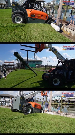 The Snorkel SR5719 forklift compact rough terrain telehandler delivers top performance in a compact design. Featuring full-time 4-wheel drive, power-assisted steering, and a proportional joystick, the telehandler is packed with power and precision to lift materials in any application. | American Lift & Equipment, Inc