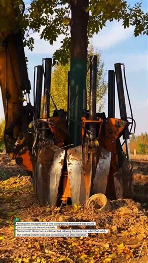 Genius Excavator Tree Transplanter | Powerful Machine Pulls Trees with Roots Intact