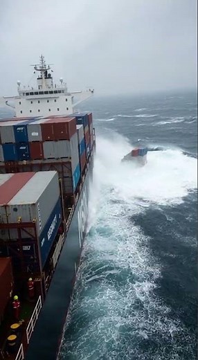 North Sea Chaos 😳 #ocean #ship #storm #waves #northsea
