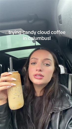 worth the hype and so fun - i got the whipped coffee with pump of salted caramel and white chocolate drizzle! @Candy Cloud #candycloud #columbus #candycloudcolumbus #coffeereview #viralcoffee