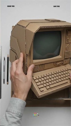 DIY Retro Computer Terminal - Easiest Craft Ever! 🕹️ #crafts #diy #cardboard