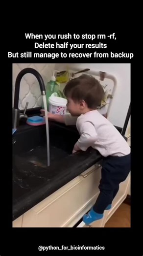 Pressed Ctrl C like a hero… after rm -rf already chose violence #linux #bioinformatics #terminal #biotechnology #datascience | Python for Bioinformatics