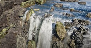 Real-Time Waterfall Simulation Made With the Fluid Flux Add-on