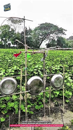 Traditional Water-Powered Bird Scarer Explained with 1–3 L Flow Rate and 20–40 Strikes per Hour