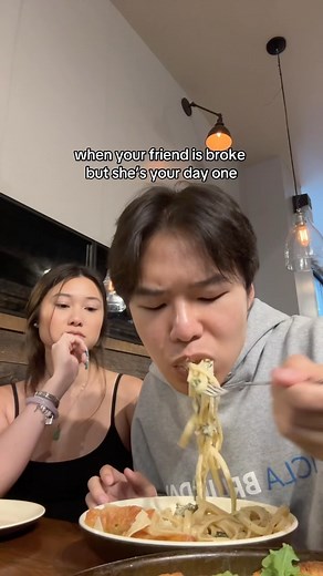 Damon on Instagram: "share with your broke friend #friends #friendship #bestfriends #friendgroup #dinner #frienddate #friendsmemes #broke #bigback #lafoodie #lafood #laeats #humor #eat #eating #munch #relatable #college #ucla #uclabruins #explore #explorepage #reels #reelsinstagram #funny"