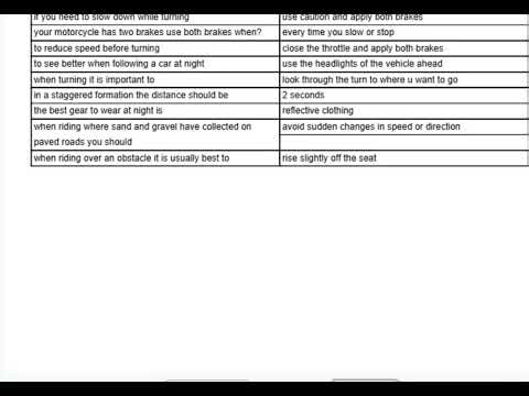 PA Motorcycle Permit Test Flashcards