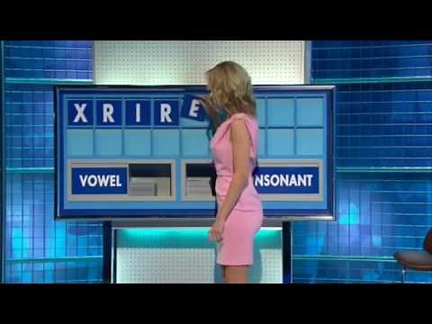 Rachel Riley appears bra less on the show in a sexy pink dress