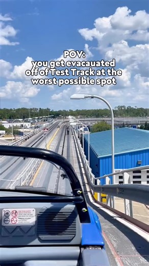 Disney Food Blog on Instagram: "Throwback to when we got stuck on Test Track! 🚙🤣 This vid was taken pre-Test Track 3.0 renovations (peep the old ride vehicle 👀). We NEED to know if anyone has been evacuated from this spot since the new version debuted! What’s your Disney World evac story?? 🤨"