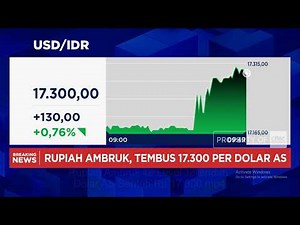 Rupiah Falls to Lowest Level, US Dollar Hits Rp 17,300