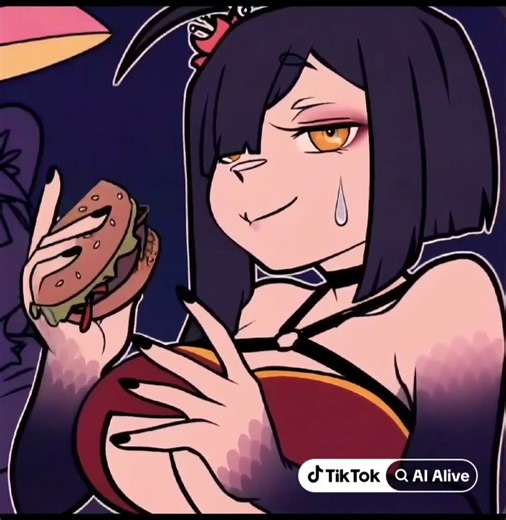 Saavlewd eating a burger