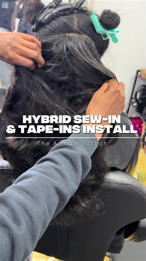 NEW SERVICE ALERT 🚨✨ Introducing the Hybrid Sew-In Tape-In Install, the best of security versatility. This install features: ✨ A traditional sew-in in the back for fullness & longevity ✨ Tape-ins in the front for a seamless hairline ✨ Perfect for half-up styles, ponytails, and effortless versatility No bulky leave-out. No limitations. Just movement, flexibility, and luxury. This service is ideal for clients who want: ✔️ A natural, flat finish ✔️ Multiple styling options ✔️ Long-lasting wear wit